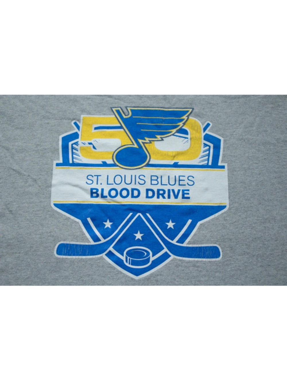 St. Louis Blues 50th Season Blood Drive T-Shirt NHL Hockey M